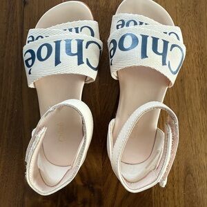 Chloe Girls Navy Blue Logo Sandals